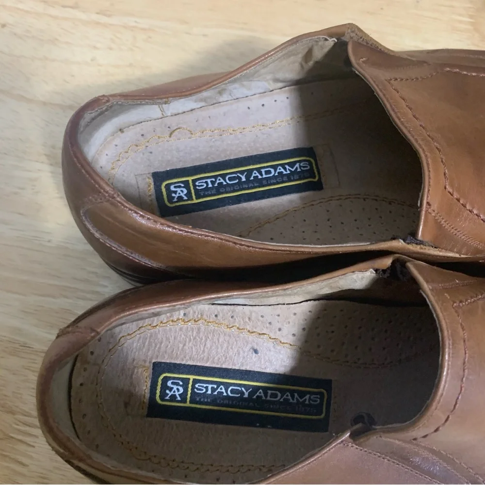 Stacy Adams Loafers Men's 7M Brown Leather Slip On‎ Dress Shoe